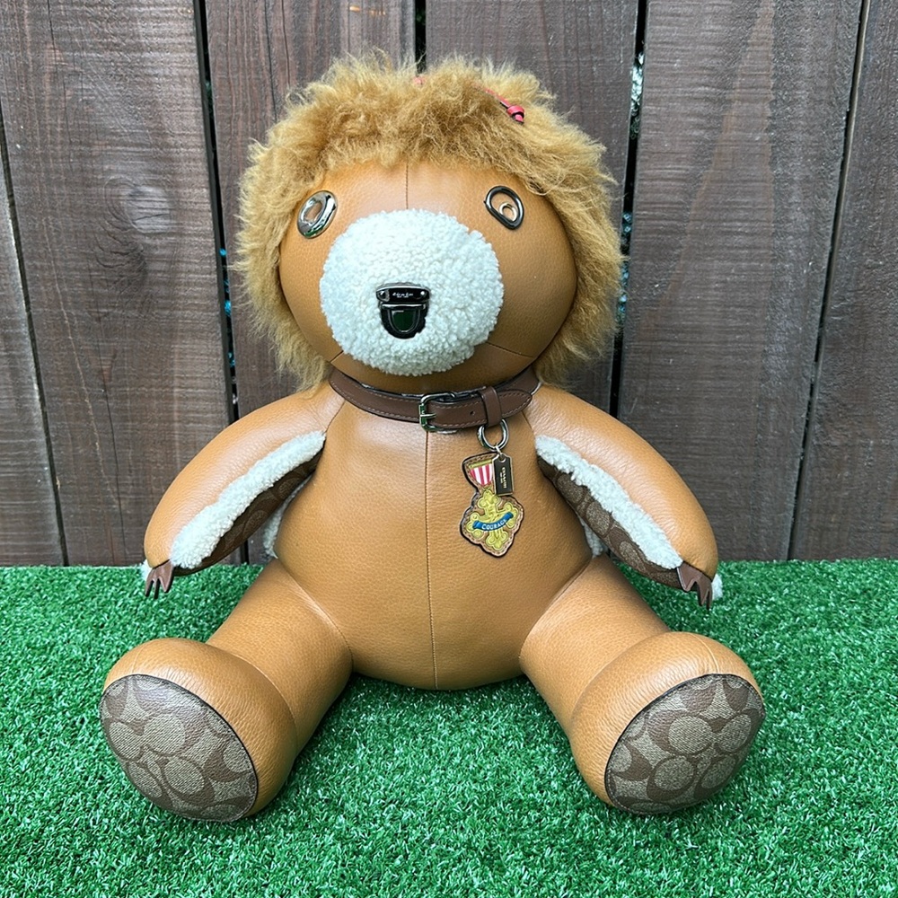 coach leather collectible bear